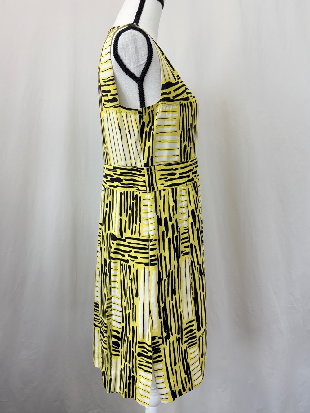 Diane Von Furstenberg DVF Hayley Silk Print Pleated Dress Sz 6 Yellow Black - Picture 6 of 17